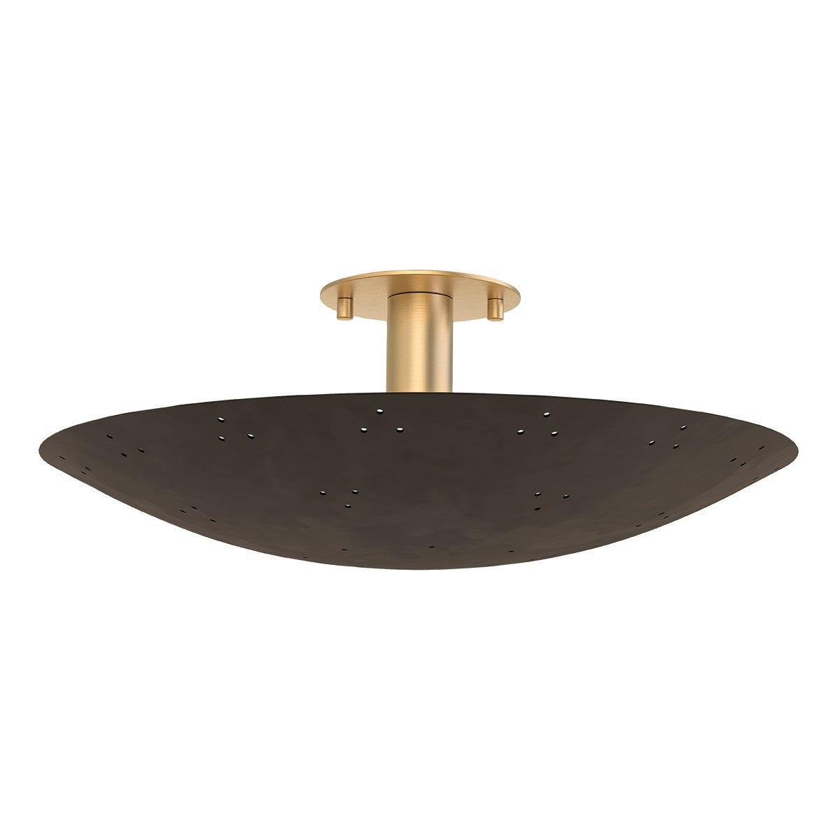 Hudson Valley - 8718-VB/BRZ - Three Light Flush Mount - Bern - Vintage Brass