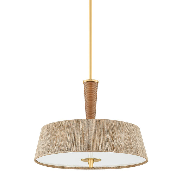 Hudson Valley - CB9522-AGB - Three Light Pendant - George - Aged Brass