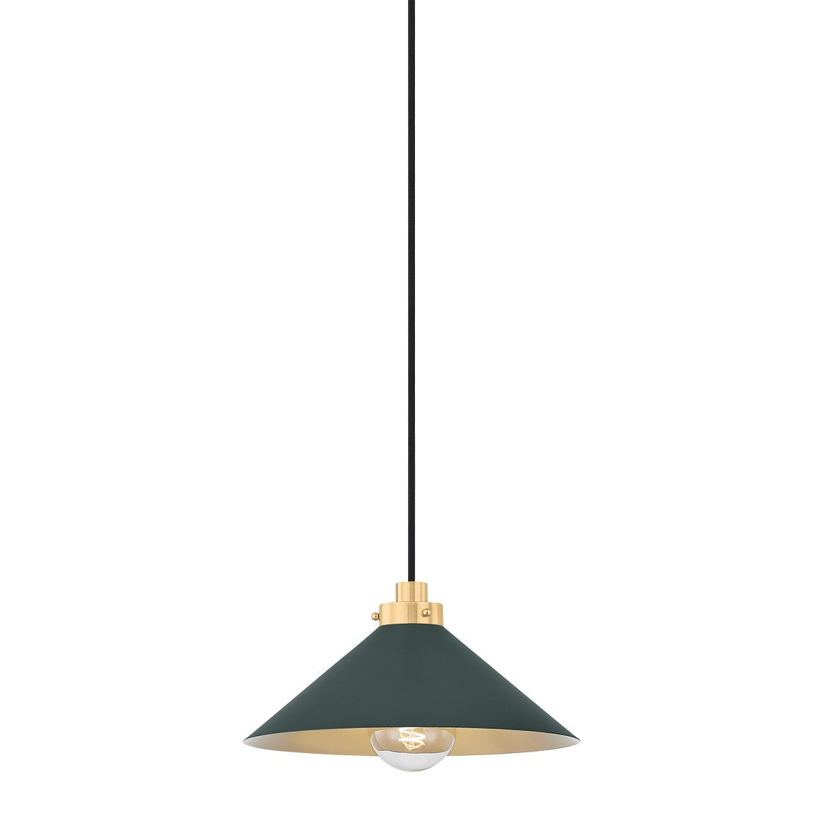 Hudson Valley - MDS1401-AGB/SSG - One Light Pendant - Clivedon - Aged Brass