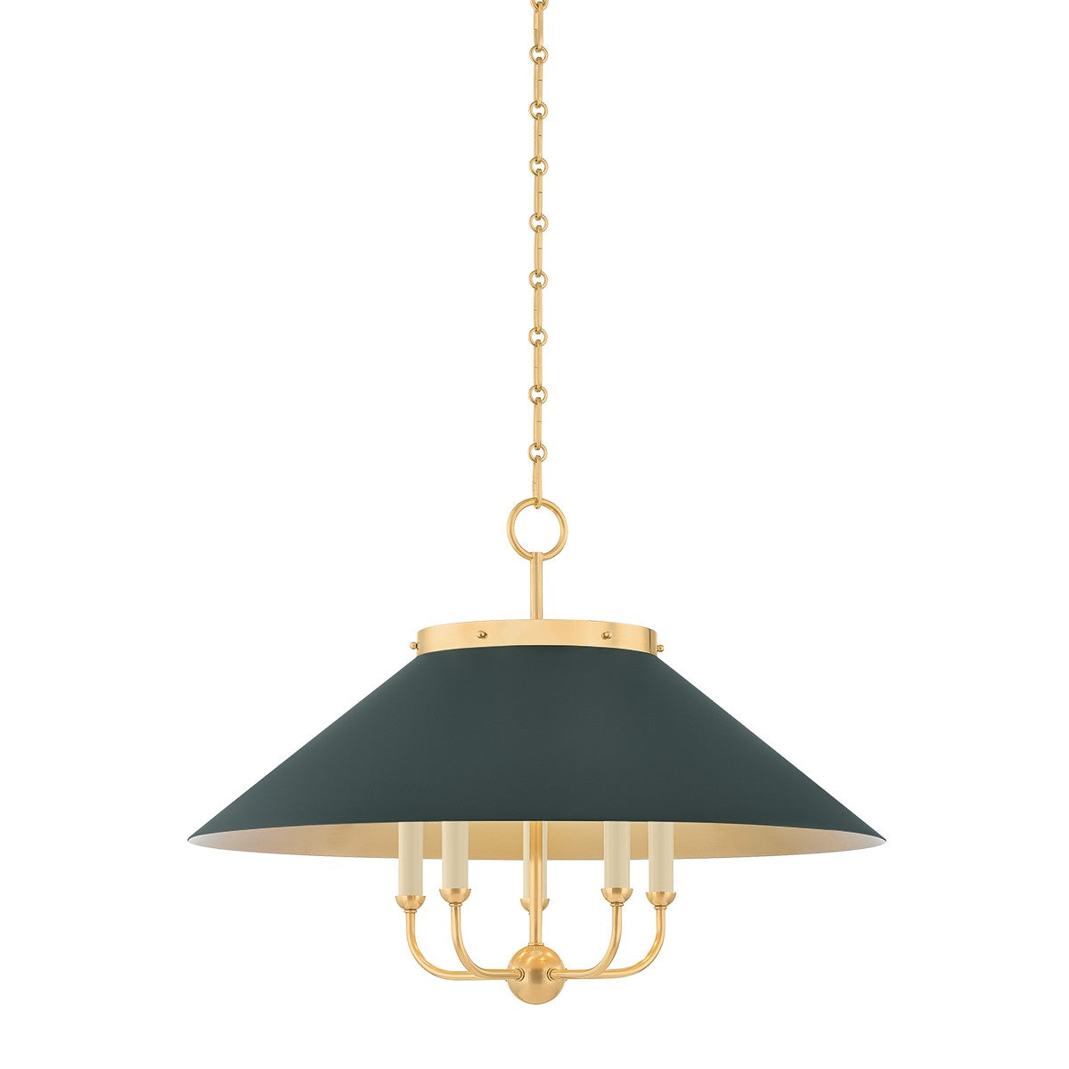 Hudson Valley - MDS1403-AGB/SSG - Five Light Chandelier - Clivedon - Aged Brass