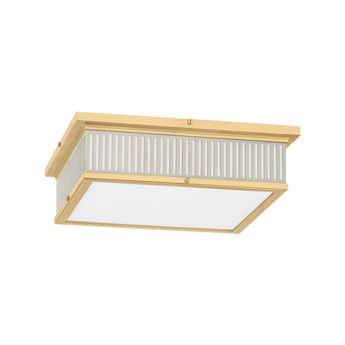 Hudson Valley - MDS1900-AGB/OW - LED Flush Mount - Ashdown - Aged Brass