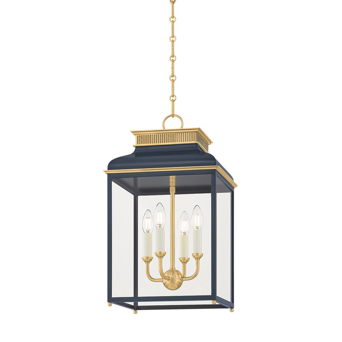 Hudson Valley - MDS2400-AGB/DBL - Four Light Lantern - Houghton - Aged Brass