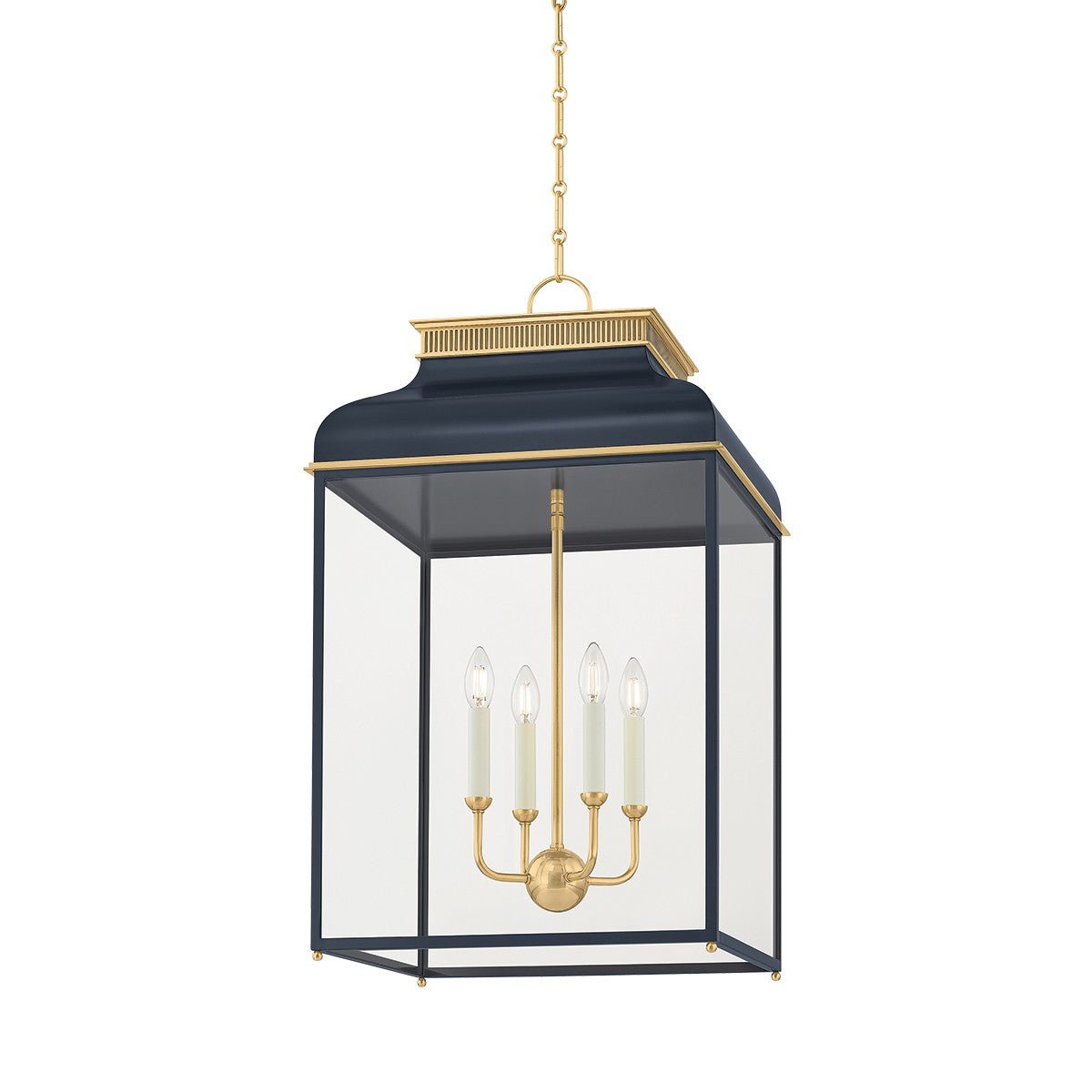 Hudson Valley - MDS2401-AGB/DBL - Four Light Lantern - Houghton - Aged Brass