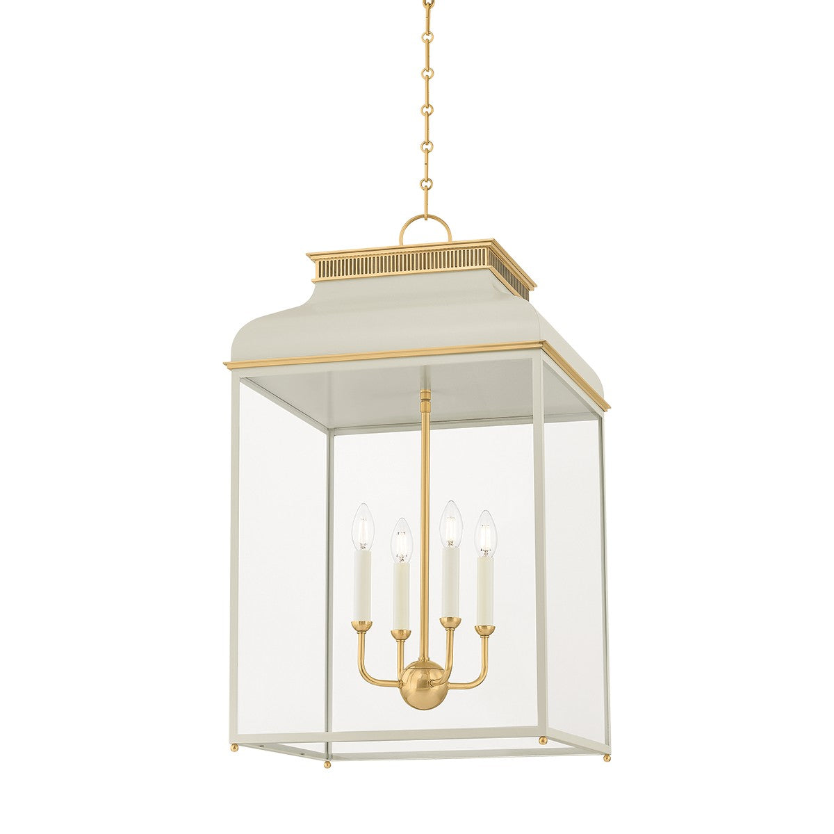 Hudson Valley - MDS2401-AGB/OW - Four Light Lantern - Houghton - Aged Brass