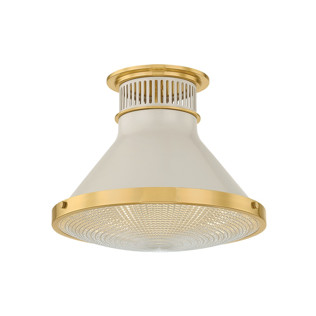 Hudson Valley - MDS2402-AGB/OW - One Light Flush Mount - Highclere - Aged Brass