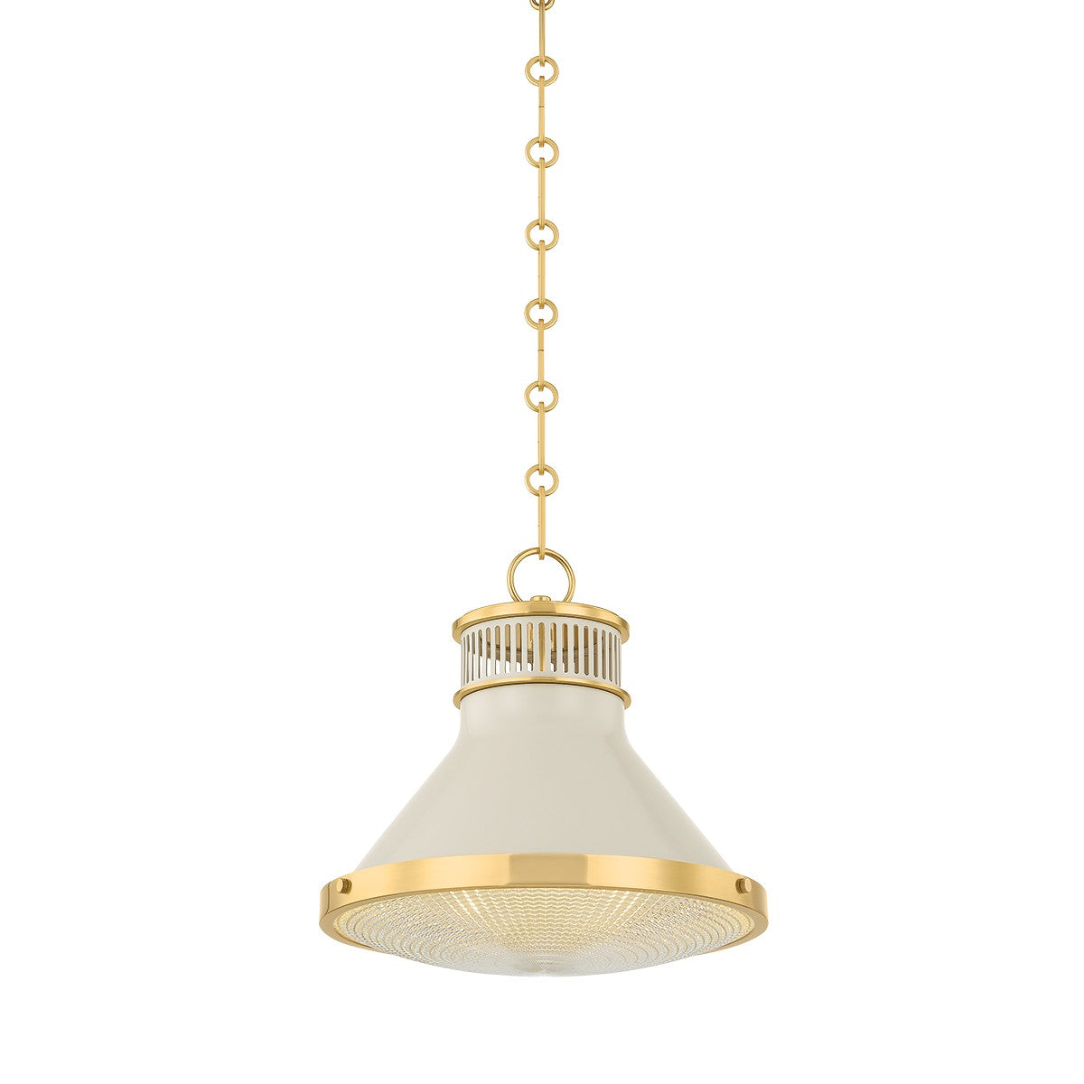 Hudson Valley - MDS2404-AGB/OW - One Light Pendant - Highclere - Aged Brass