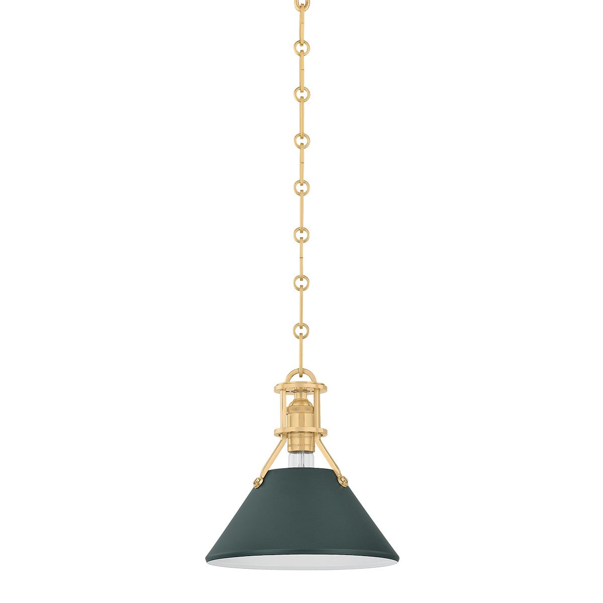 Hudson Valley - MDS351-AGB/SSG - One Light Pendant - Painted No. 2 - Aged Brass