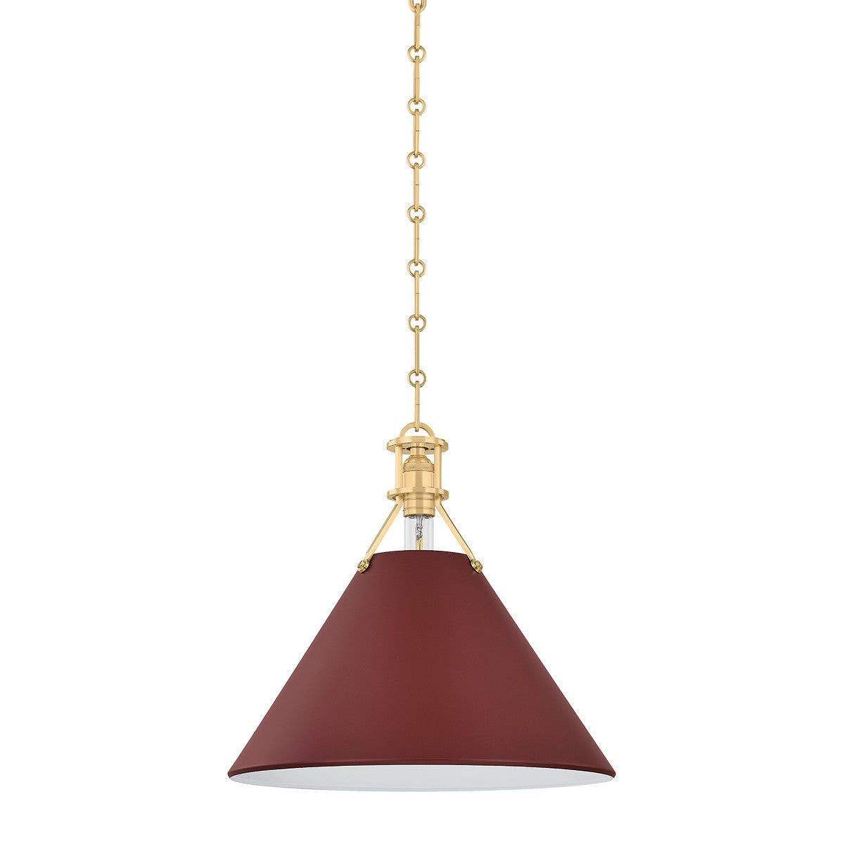 Hudson Valley - MDS352-AGB/CRN - One Light Pendant - Painted No. 2 - Aged Brass