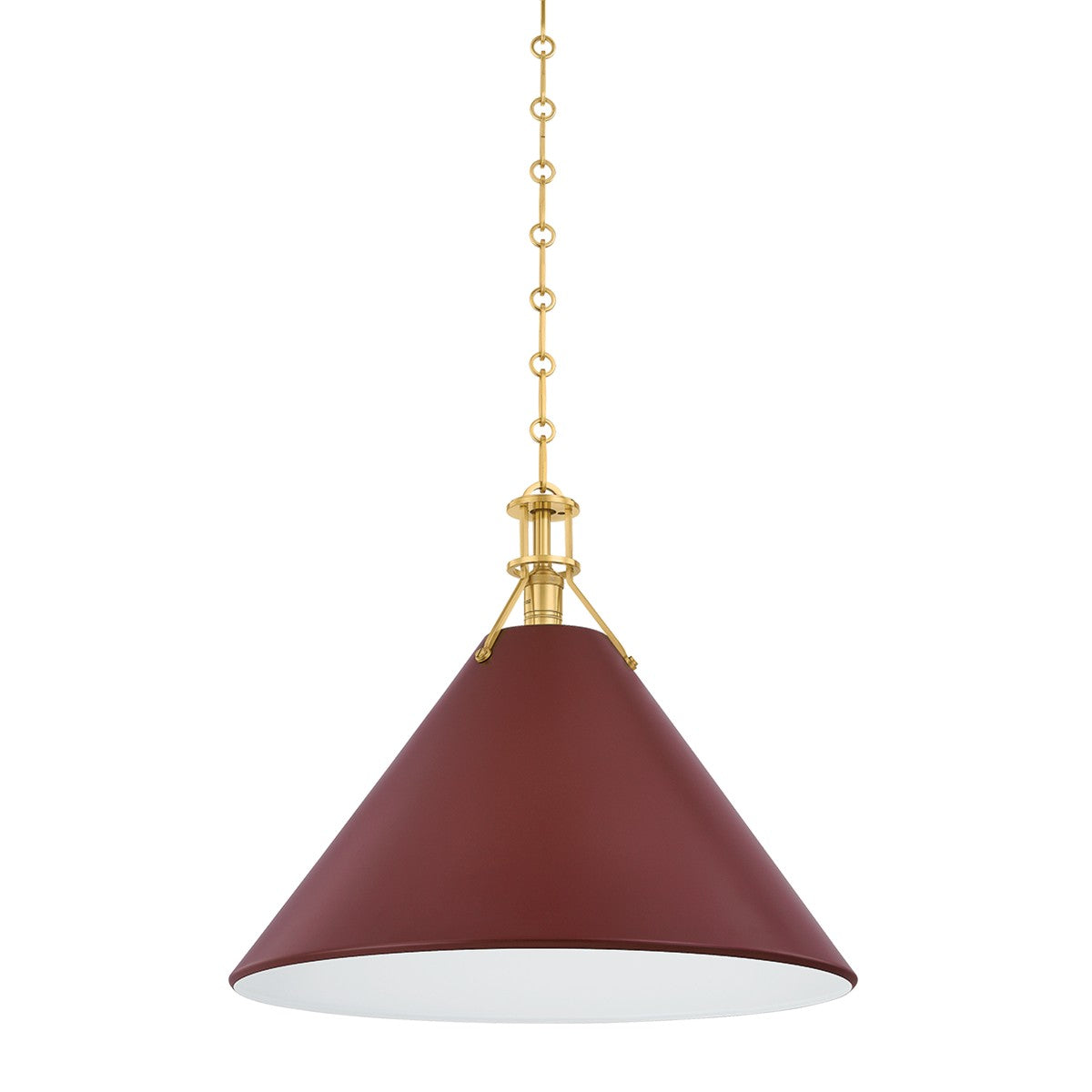 Hudson Valley - MDS352L-AGB/CRN - One Light Pendant - Painted No. 2 - Aged Brass
