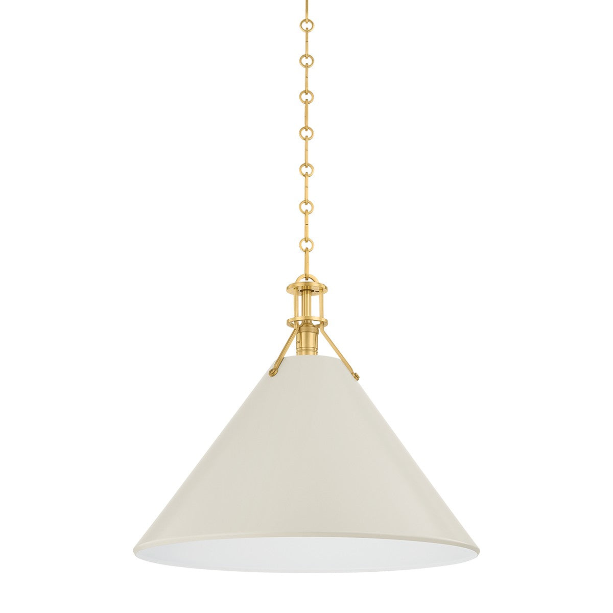 Hudson Valley - MDS352L-AGB/OW - One Light Pendant - Painted No. 2 - Aged Brass