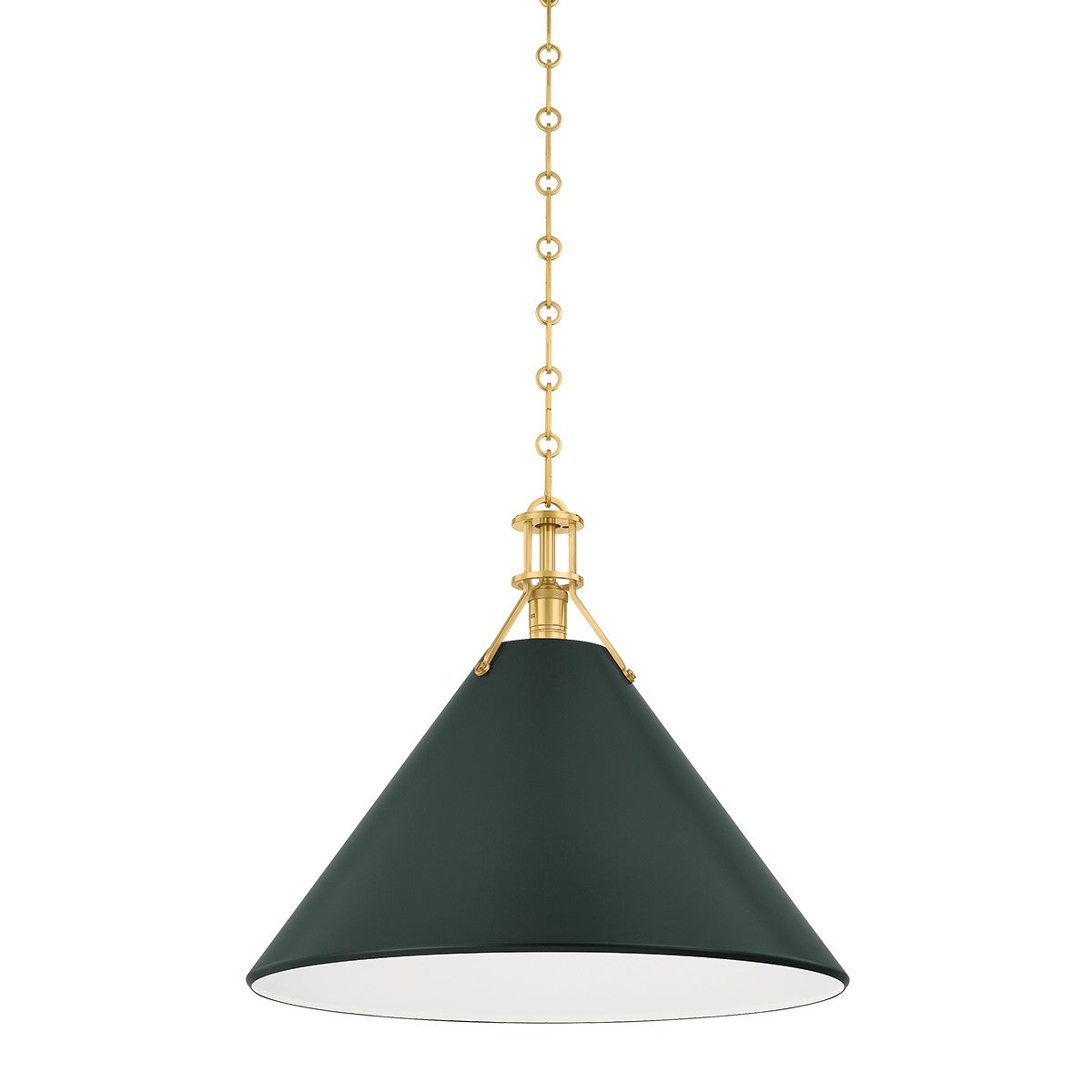 Hudson Valley - MDS352L-AGB/SSG - One Light Pendant - Painted No. 2 - Aged Brass