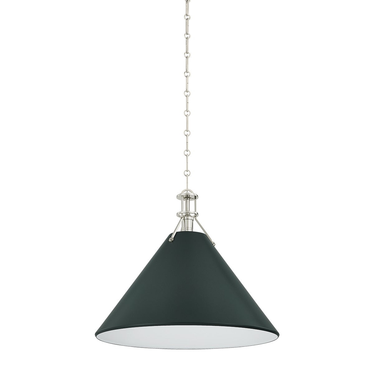Hudson Valley - MDS352L-PN/SSG - One Light Pendant - Painted No. 2 - Polished Nickel