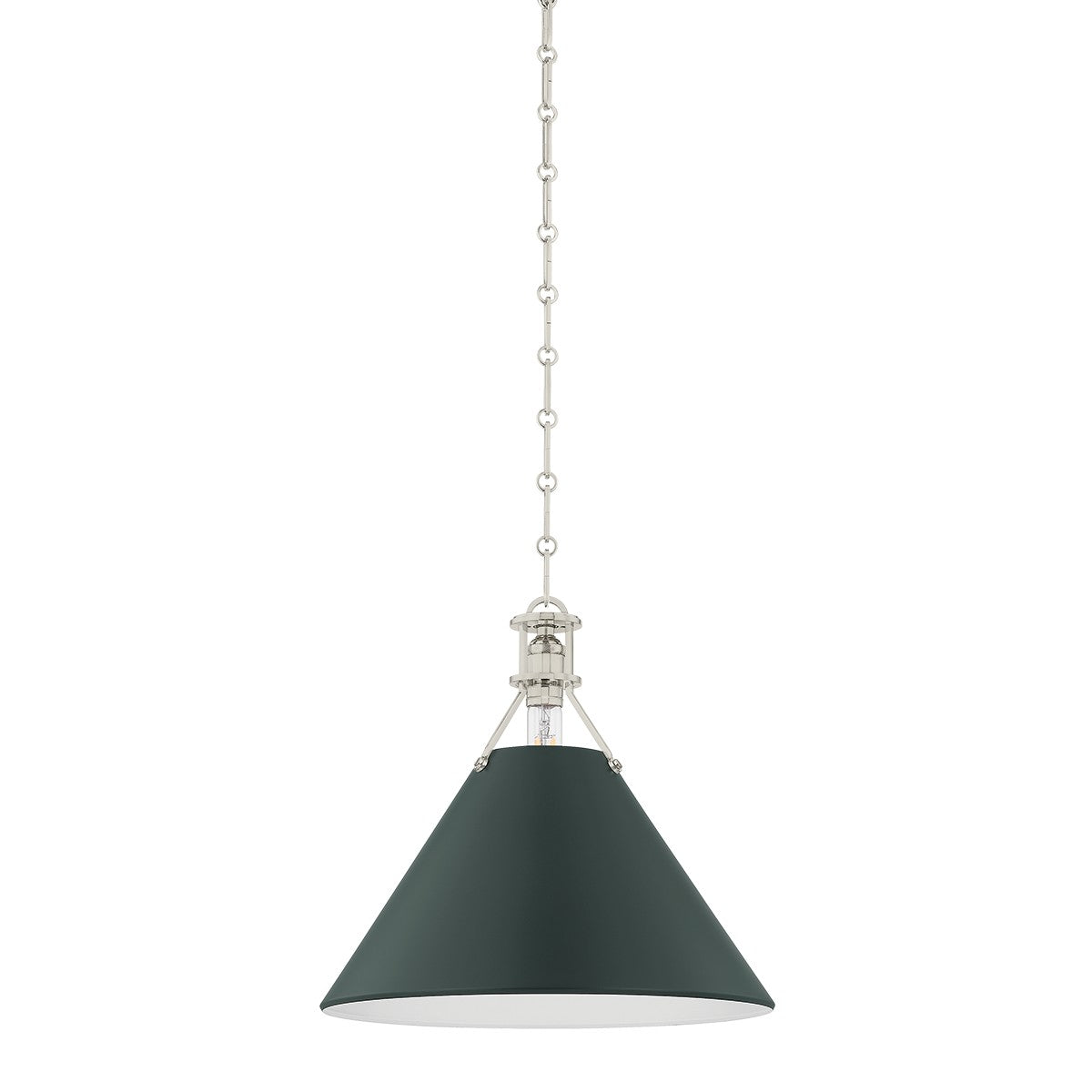 Hudson Valley - MDS352-PN/SSG - One Light Pendant - Painted No. 2 - Polished Nickel