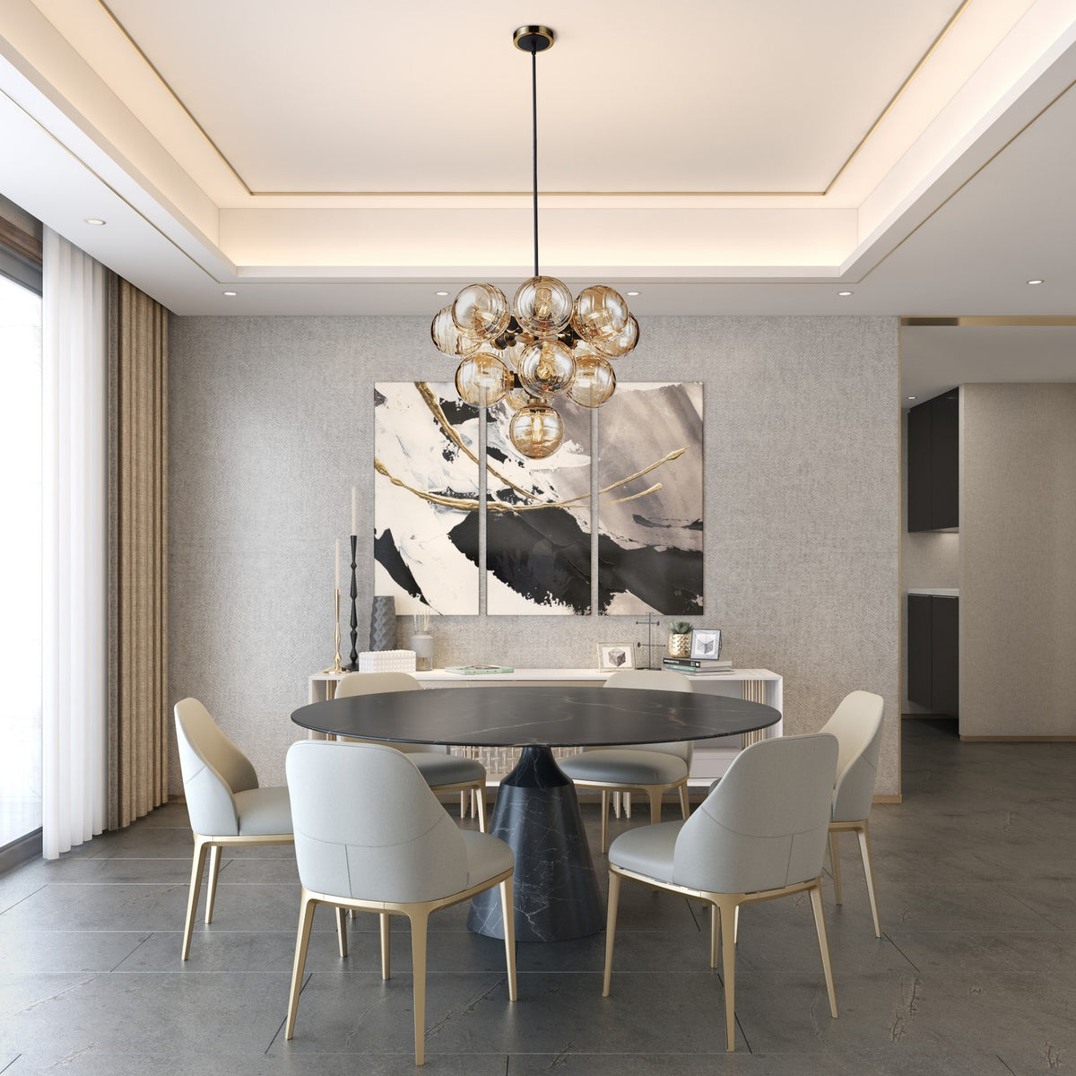 Artcraft - AC11872AM - 13 Light Chandelier - Gem - Black and Brushed Brass