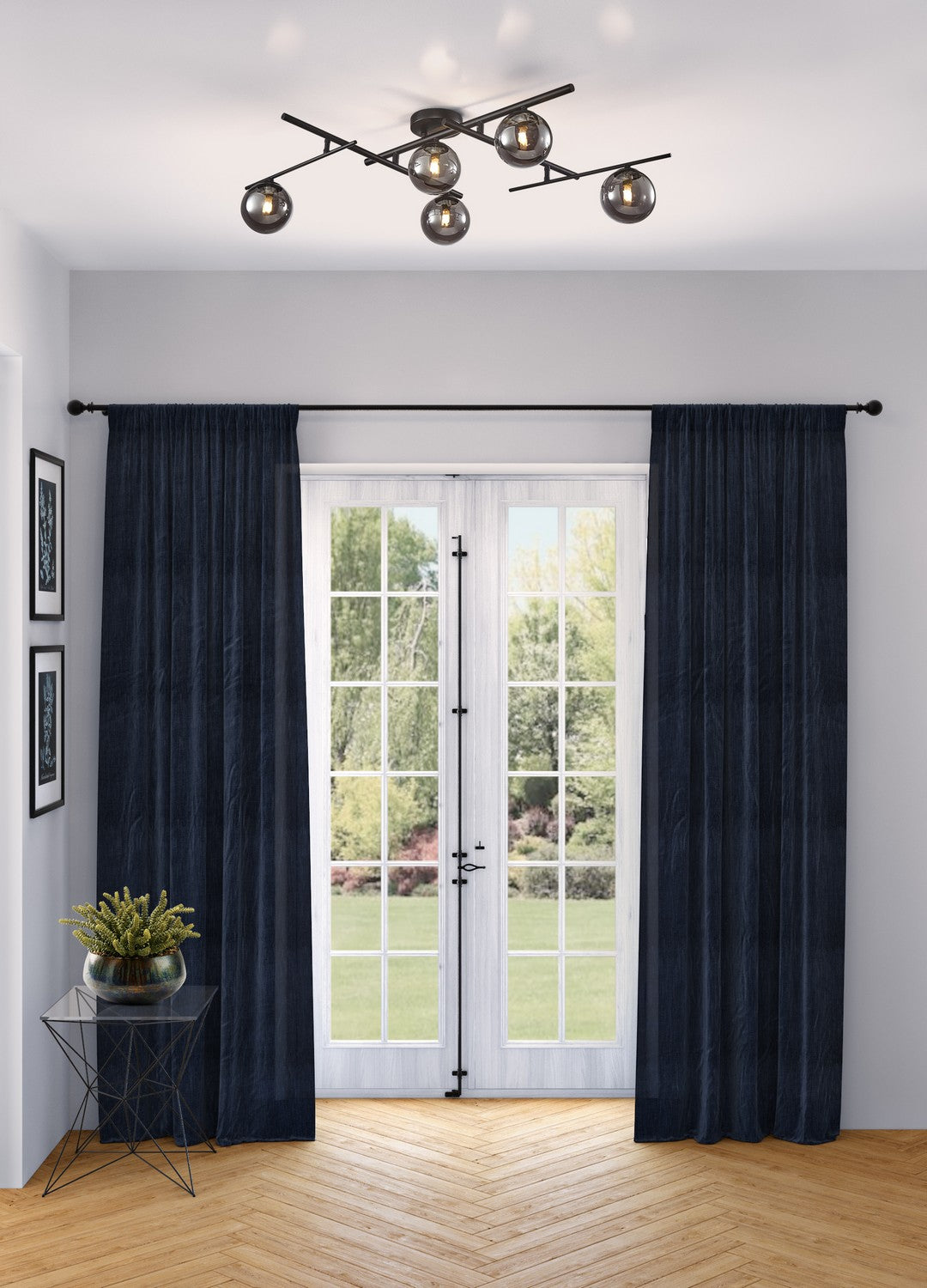 Artcraft - AC11975SM - Five Light Semi-Flush Mount - Modena - Black