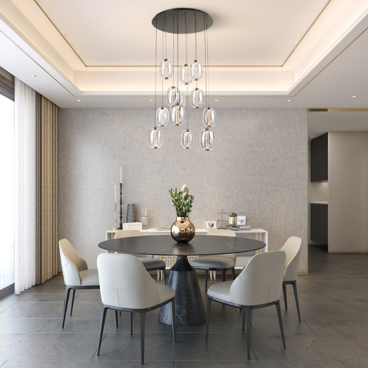 Artcraft - AC6952SM - LED Chandelier - Vega - Black