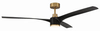 Craftmade - PHB60FBSB3-NWF - 60" Ceiling Fan - Phoebe 60" Indoor Ceiling Fan without Wifi - Flat Black/Satin Brass