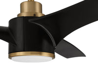 Craftmade - PHB60FBSB3-NWF - 60" Ceiling Fan - Phoebe 60" Indoor Ceiling Fan without Wifi - Flat Black/Satin Brass