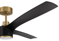 Craftmade - PHB60FBSB3-NWF - 60" Ceiling Fan - Phoebe 60" Indoor Ceiling Fan without Wifi - Flat Black/Satin Brass