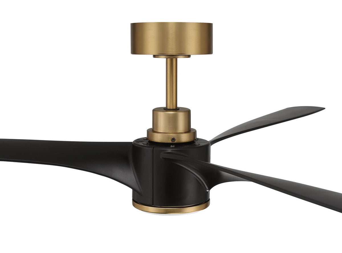 Craftmade - PHB60FBSB3-NWF - 60" Ceiling Fan - Phoebe 60" Indoor Ceiling Fan without Wifi - Flat Black/Satin Brass