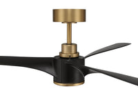 Craftmade - PHB60FBSB3-NWF - 60" Ceiling Fan - Phoebe 60" Indoor Ceiling Fan without Wifi - Flat Black/Satin Brass