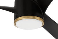 Craftmade - PHB60FBSB3-NWF - 60" Ceiling Fan - Phoebe 60" Indoor Ceiling Fan without Wifi - Flat Black/Satin Brass