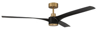 Craftmade - PHB60FBSB3-NWF - 60" Ceiling Fan - Phoebe 60" Indoor Ceiling Fan without Wifi - Flat Black/Satin Brass