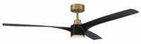 Craftmade - PHB60FBSB3-NWF - 60" Ceiling Fan - Phoebe 60" Indoor Ceiling Fan without Wifi - Flat Black/Satin Brass