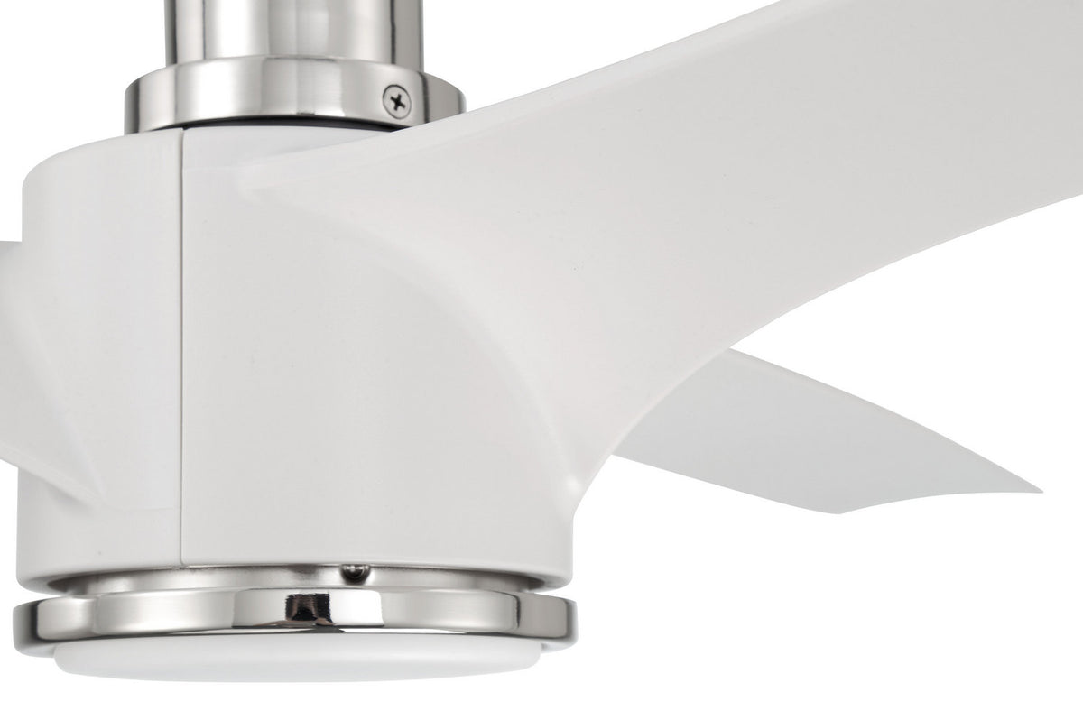 Craftmade - PHB60WPLN3-NWF - 60" Ceiling Fan - Phoebe 60" Indoor Ceiling Fan without Wifi - White/Polished Nickel