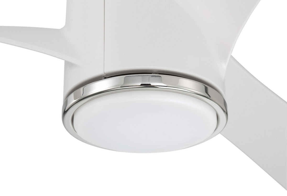 Craftmade - PHB60WPLN3-NWF - 60" Ceiling Fan - Phoebe 60" Indoor Ceiling Fan without Wifi - White/Polished Nickel