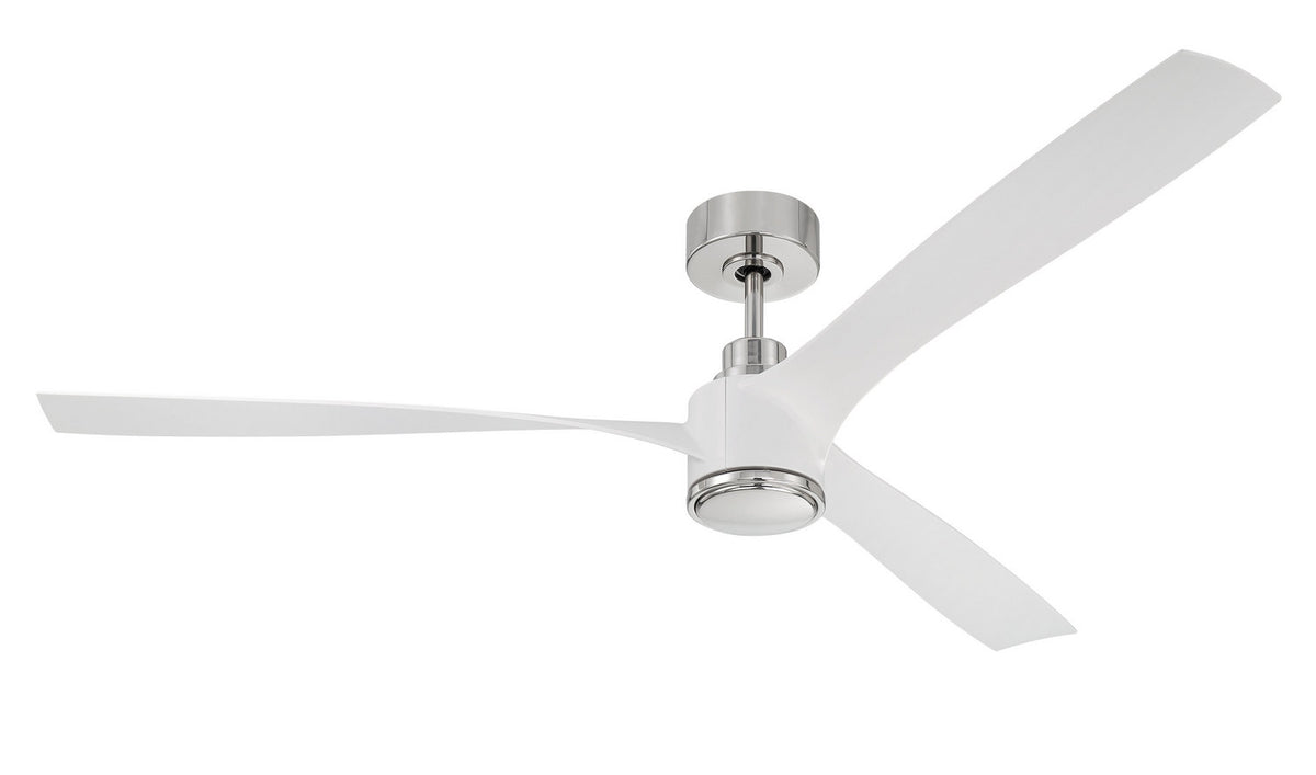 Craftmade - PHB60WPLN3-NWF - 60" Ceiling Fan - Phoebe 60" Indoor Ceiling Fan without Wifi - White/Polished Nickel