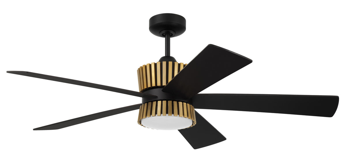 Craftmade - TRY52FBSB5-NWF - 52" Ceiling Fan - Theiry 52" Ceiling Fan no Wifi - Flat Black/Satin Brass
