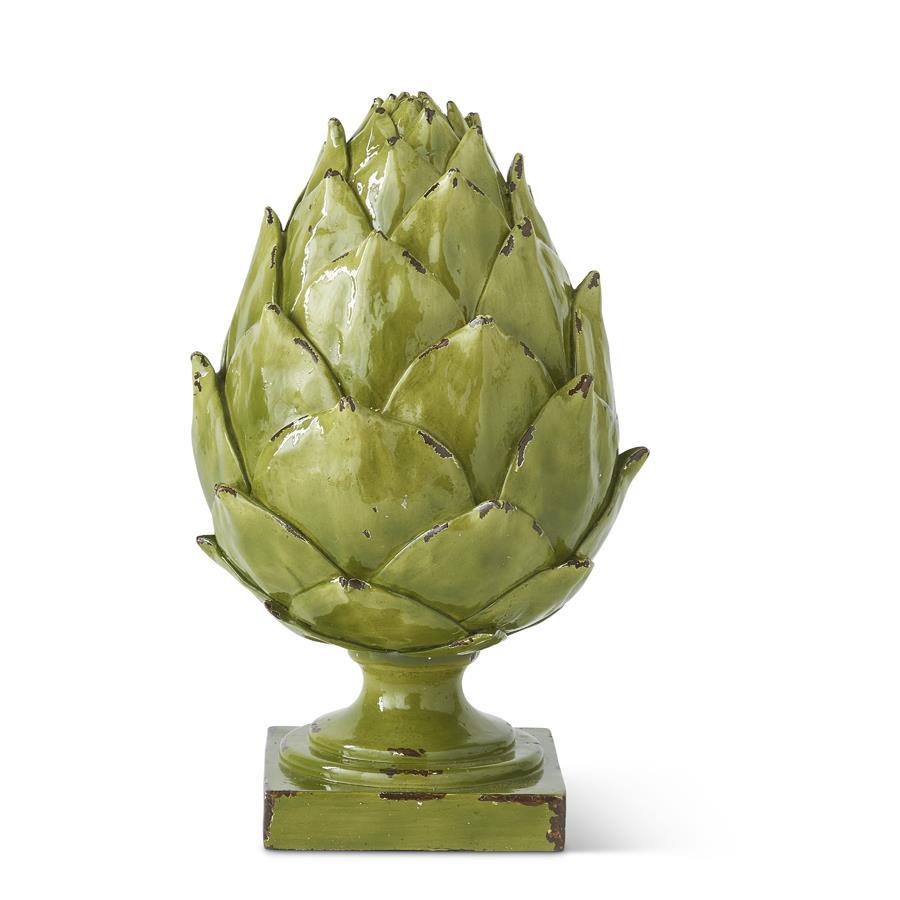 Design Shop 10 Inch Green Resin Artichoke Finial