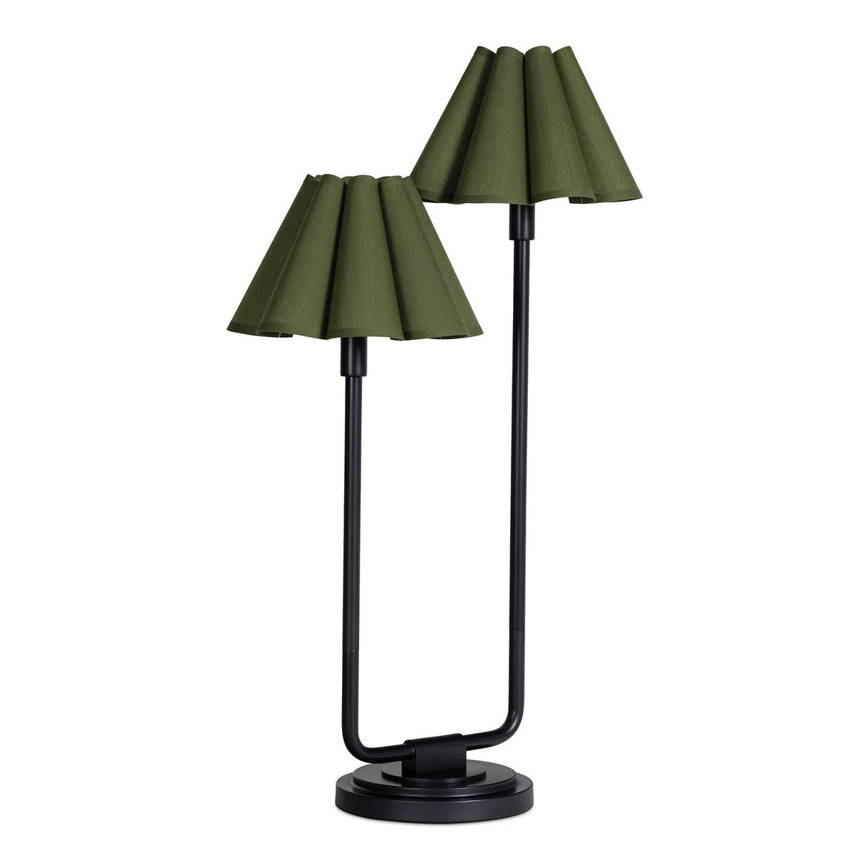 Regina Andrew - 13-1691BB-GRN - Two Light Table Lamp - Polly - Blackened Brass