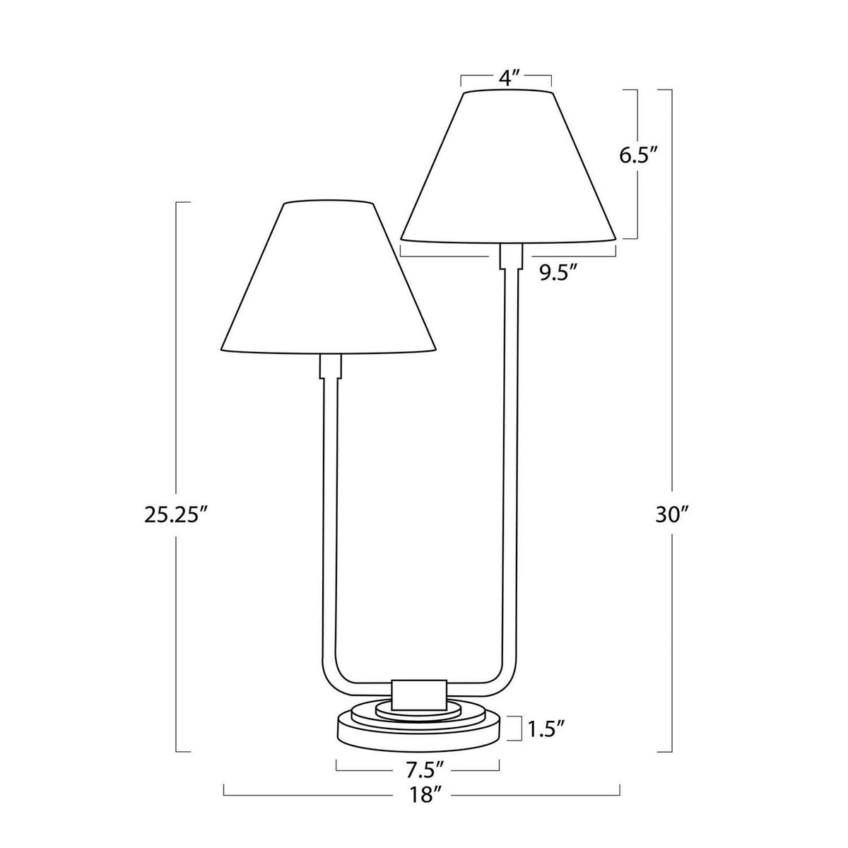 Regina Andrew - 13-1691NB-RAT - Two Light Table Lamp - Polly - Natural Brass