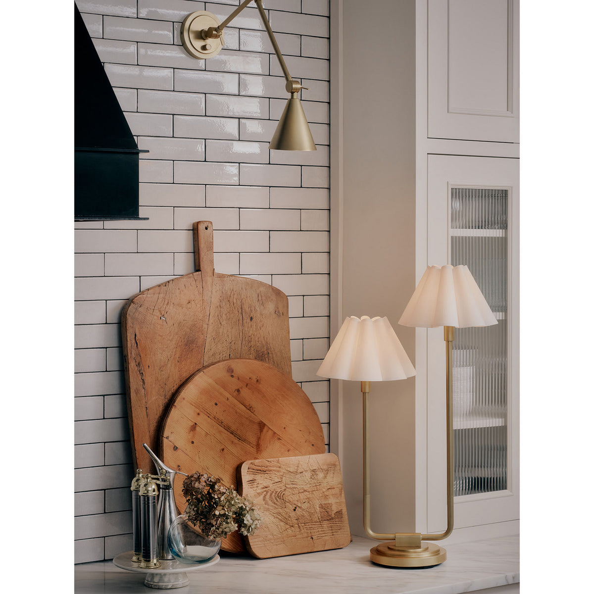 Regina Andrew - 13-1691NB-WT - Two Light Table Lamp - Polly - Natural Brass