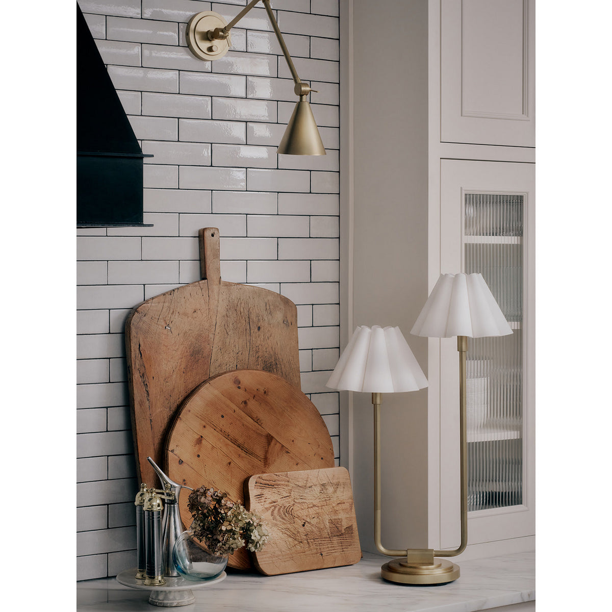Regina Andrew - 13-1691NB-WT - Two Light Table Lamp - Polly - Natural Brass