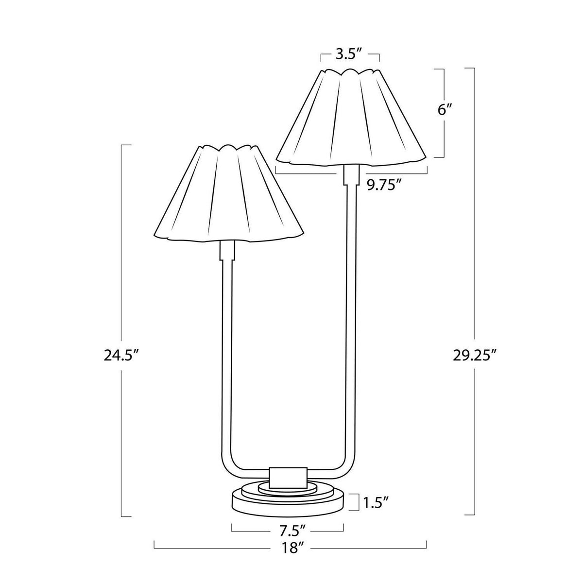 Regina Andrew - 13-1691NB-WT - Two Light Table Lamp - Polly - Natural Brass