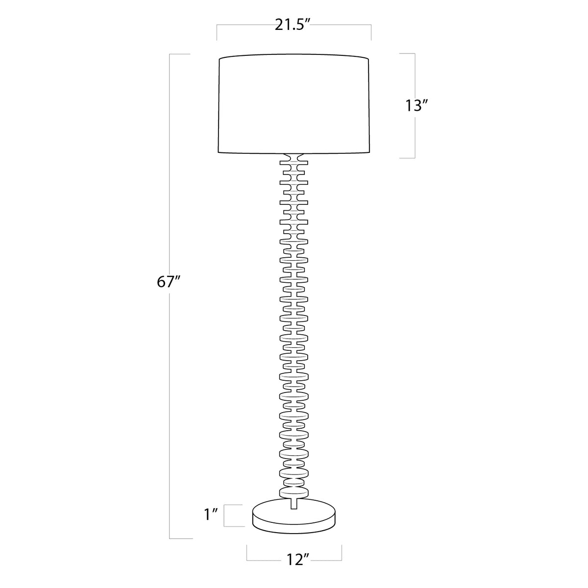 Regina Andrew - 14-1020WT - One Light Floor Lamp - Fishbone - White
