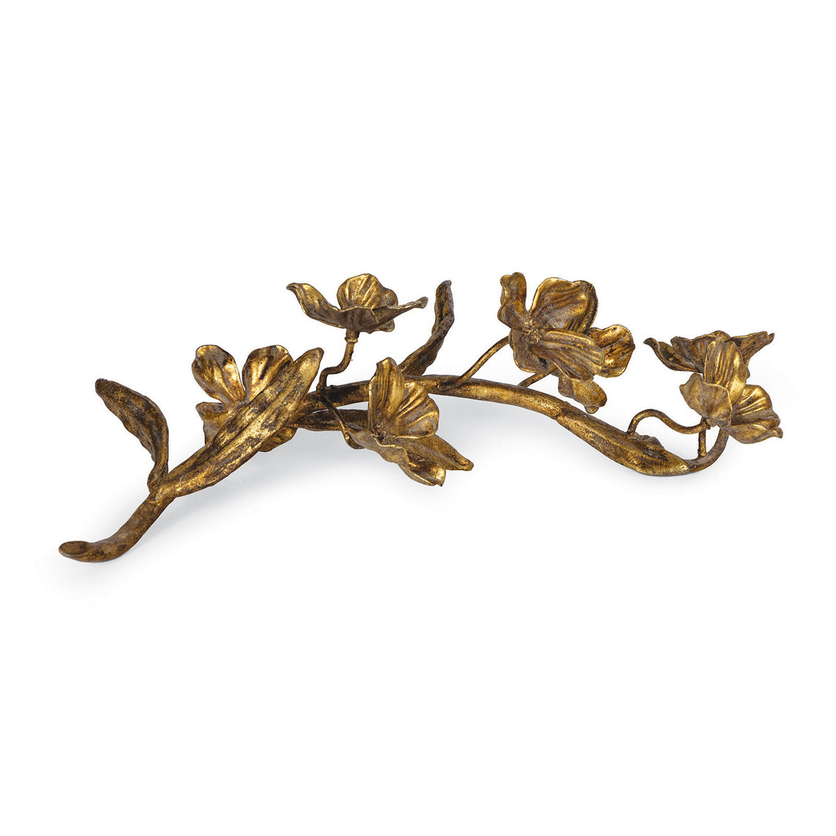 Regina Andrew - 20-1644 - Sculpture - Dogwood Sprig - Antique Gold Leaf