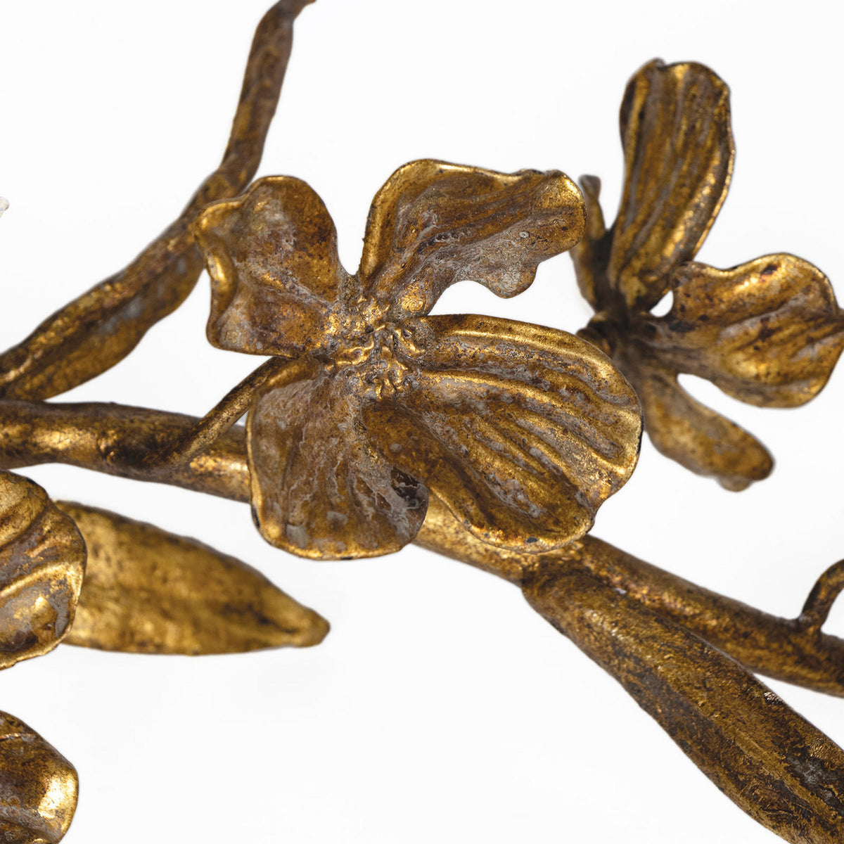 Regina Andrew - 20-1644 - Sculpture - Dogwood Sprig - Antique Gold Leaf
