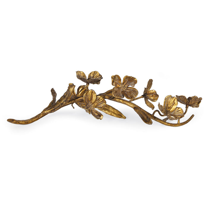 Regina Andrew - 20-1644 - Sculpture - Dogwood Sprig - Antique Gold Leaf