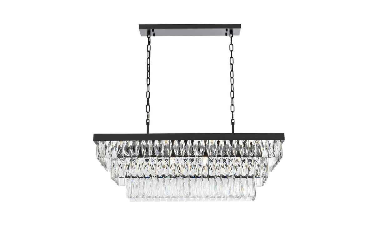 Elegant Lighting - 1060G36BK - 12 Light Chandelier - Josephine - Black and Clear