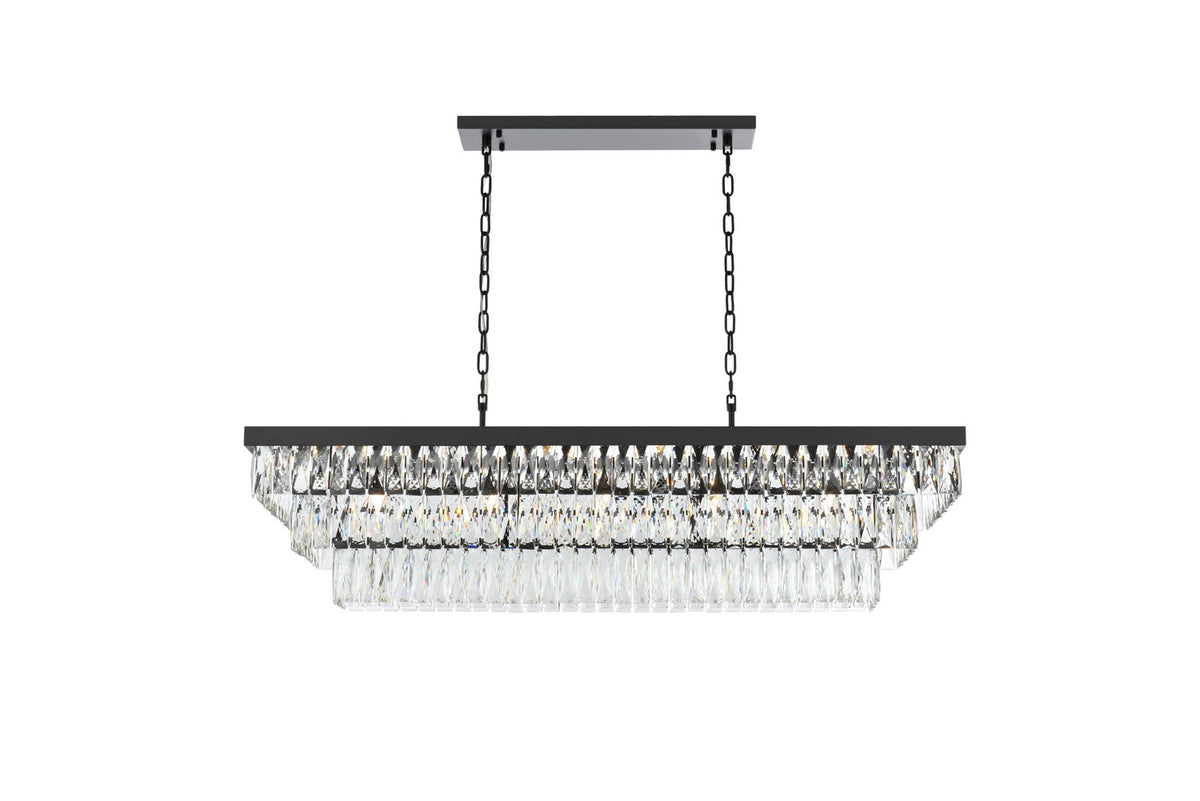 Elegant Lighting - 1060G48BK - 17 Light Chandelier - Josephine - Black and Clear
