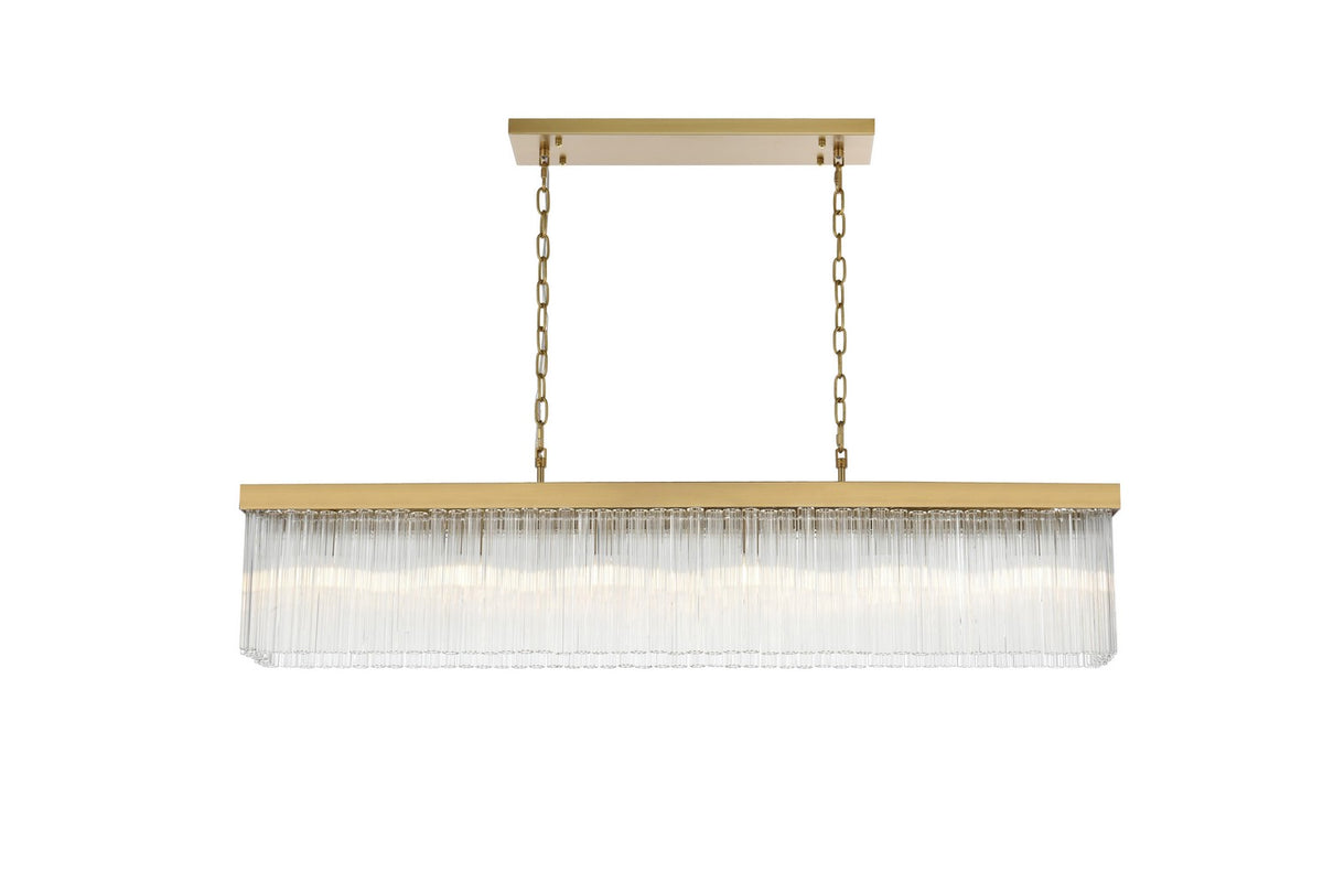 Elegant Lighting - 1070G49SG - Six Light Chandelier - Harlow - Satin Gold and Clear