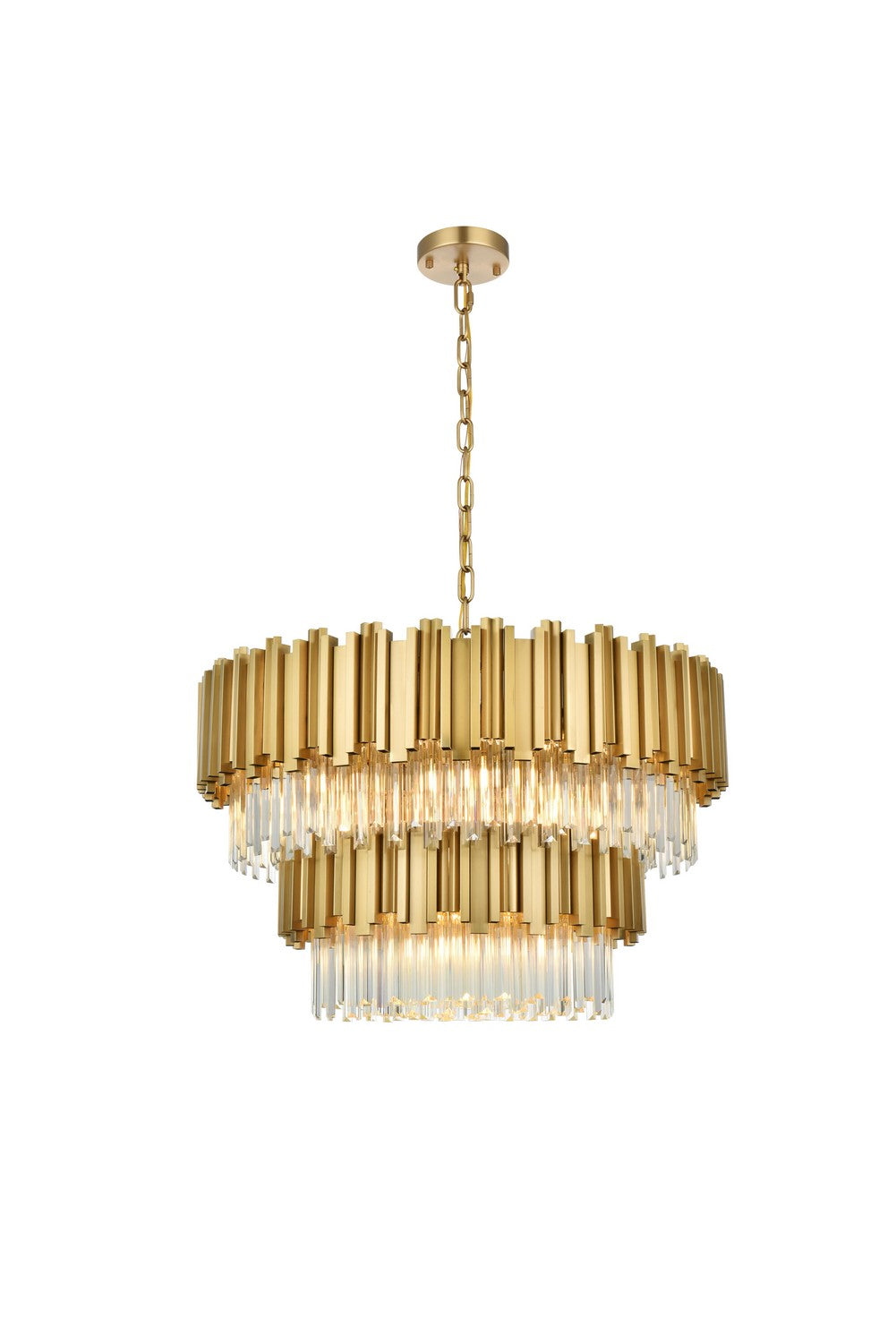 Elegant Lighting - 3400G32SG - 12 Light Chandelier - Willow - Satin Gold and Clear