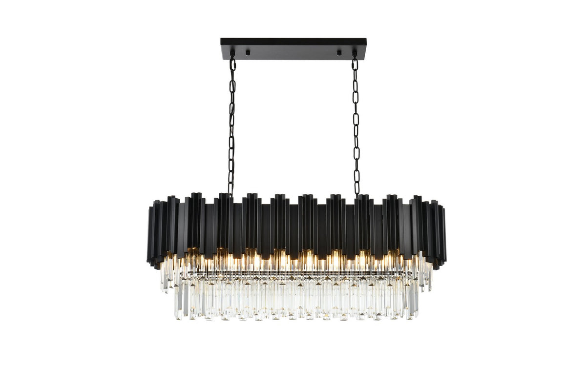 Elegant Lighting - 3401G36BK - Nine Light Chandelier - Willow - Black and Clear
