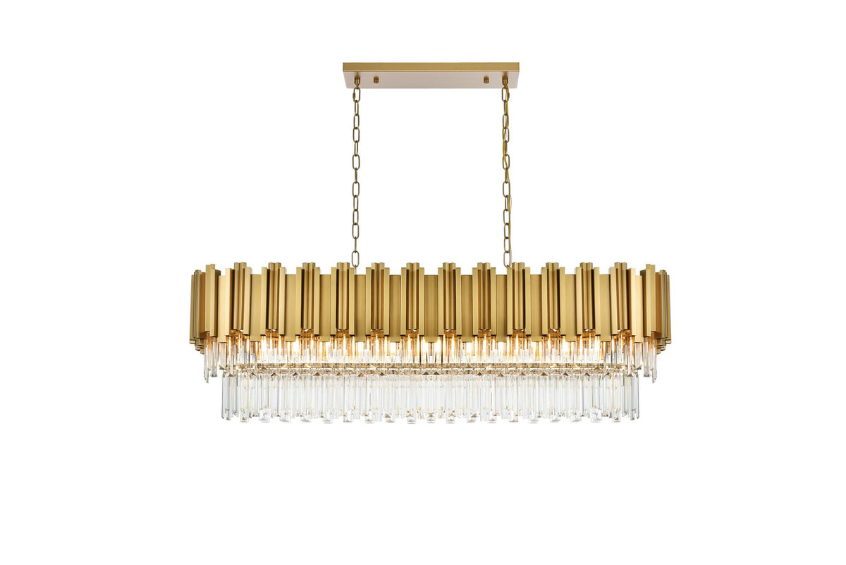 Elegant Lighting - 3401G47SG - 12 Light Chandelier - Willow - Satin Gold and Clear