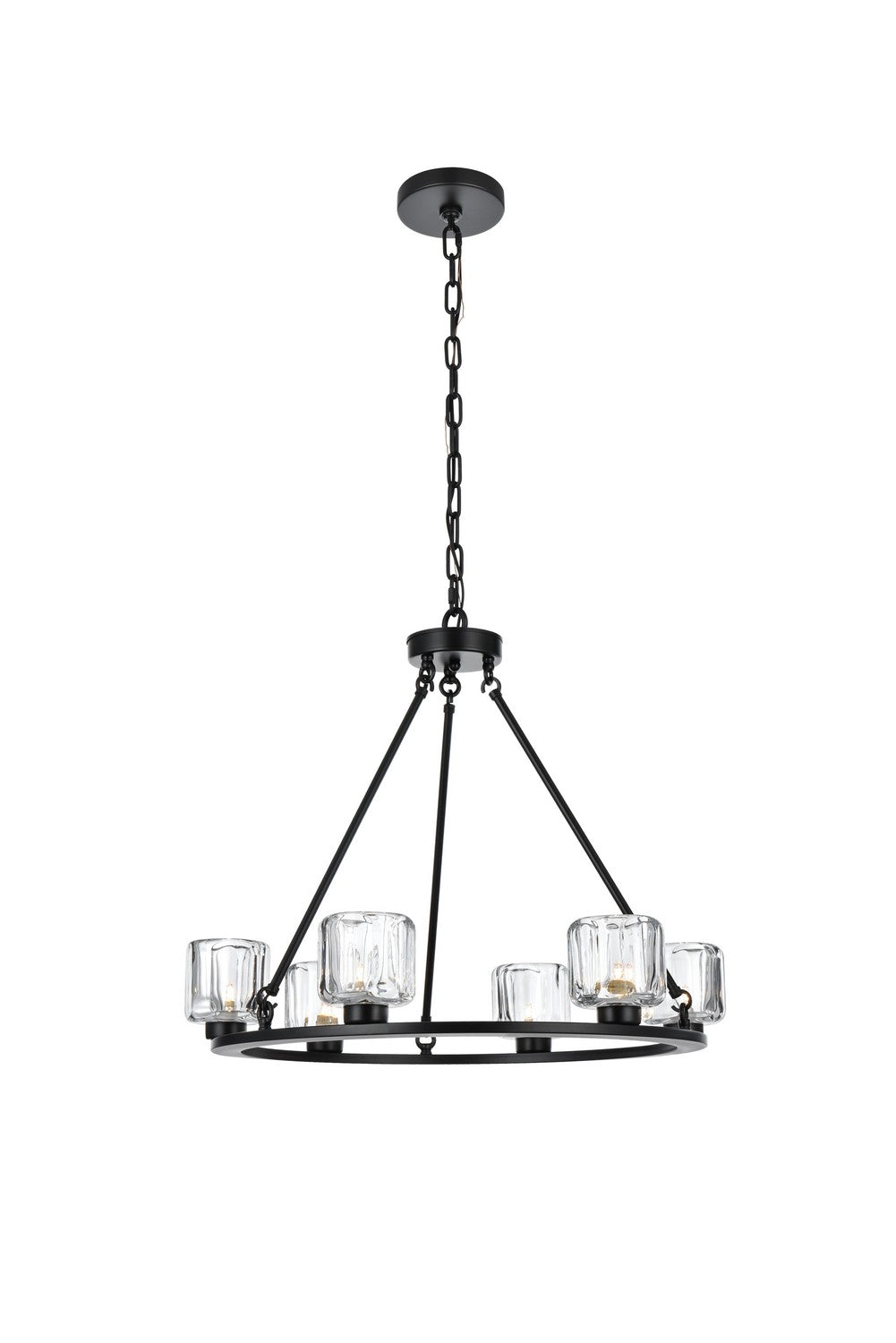 Elegant Lighting - 5100D26BK - Six Light Chandelier - Cadence - Black and Clear
