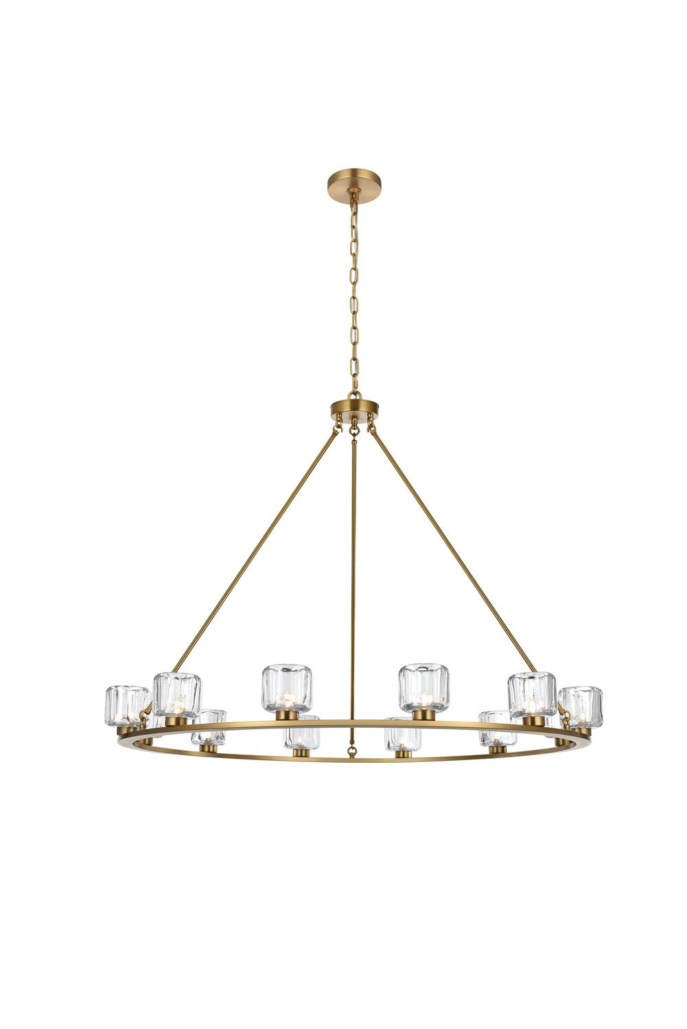 Elegant Lighting - 5100D48SG - 12 Light Chandelier - Cadence - Satin Gold and Clear